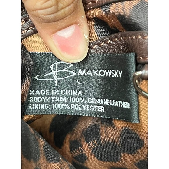 B. Makowsky Small Rich Brown Leather Crossbody/Shoulder Bag Great Quality - Picture 5 of 10